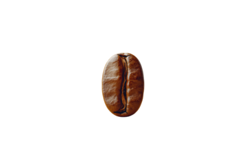 single roasted coffee bean on black background, showcasing its rich texture and color. Perfect for coffee lovers and culinary themes