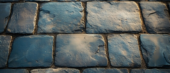Stone Pathway Texture With Warm Evening Light.
