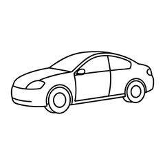 car outline vector art illustration 