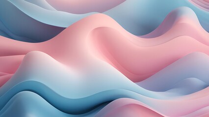Flowing liquid with waving pink and blue gradations, futuristic design, flat and smooth.