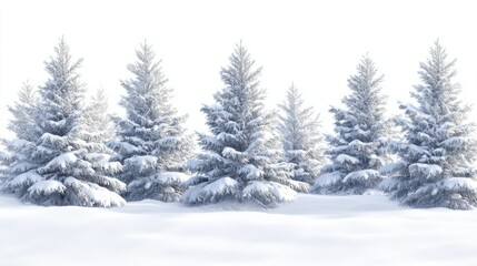 Naklejka premium PNG A snowy landscape with many pine trees covered in snow pines scenery nature.