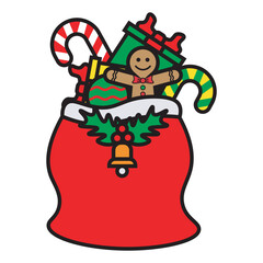 Santa Gift Sack Illustration