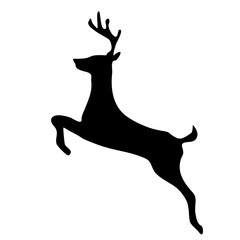 Silhouette vector of a deer with antlers featuring a wildlife-inspired cartoon design perfect for Christmas and nature-themed art