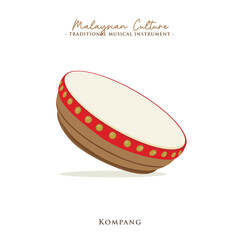Vector illustration of Malaysian musical instrument called Kompang