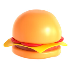 burger cheese 3d icon illustration 