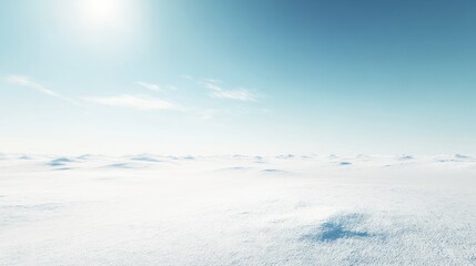 Obraz premium Vast empty winter landscape with clear sky and ample space for text or design elements