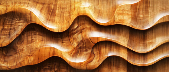 Wooden Wave Pattern, Smooth, Natural, Abstract Texture.
