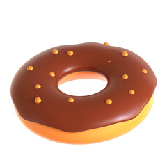 donut chocolate 3d icon illustration 
