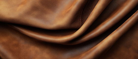 Obraz premium Luxurious Brown Leather Draped in Soft Light.