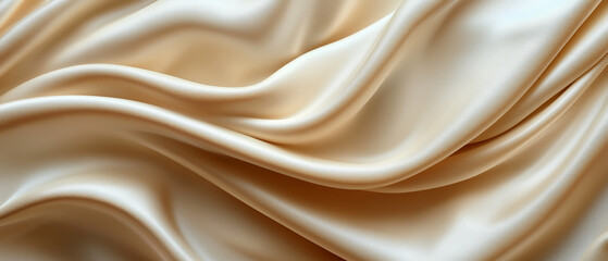 Obraz premium Luxurious Golden Silk Fabric Draped Softly and Smoothly.