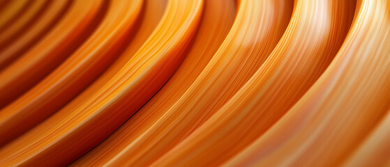 Abstract Orange Curves In A 3D Render.