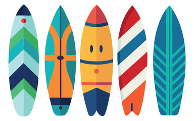 surfboard element collection white background