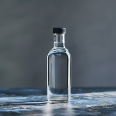 Transparent bottle on isolated background