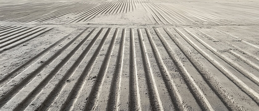 Parallel Lines on a Textured Surface, a Monochromatic Landscape.