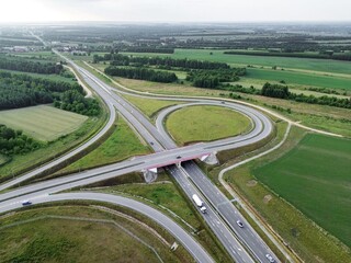 Fototapeta premium Efficient rural highway network in Europe on a sunny day