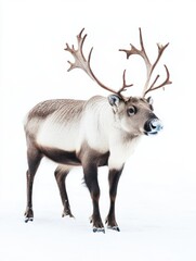 Fototapeta premium A single reindeer stands in front of a plain Png background, a Beaver Isolated on a whitePNG Background