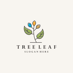 tree leaf logo vector icon illustration