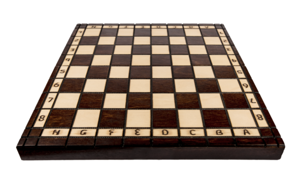 empty wooden chessboard isolated on transparent background
