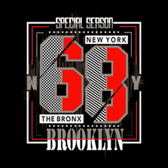 urban new york brooklyn graphic tee typography design, trendy apparel print, illustration vector art