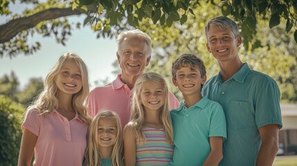 Obraz premium The Family Smiling Together Outdoors