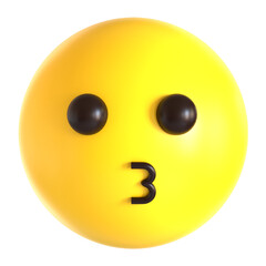 kiss emoji 3d icon illustration 
