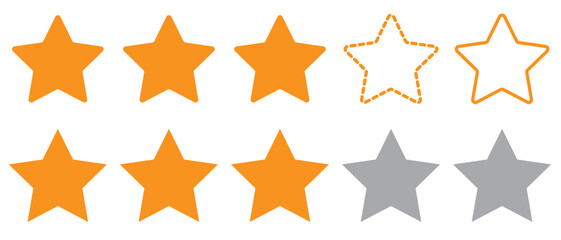 Five star rating goal. Quality feedback satisfaction concept. Achievement award survey reputation review satisfaction score symbol.
