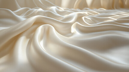 Obraz premium Texture, background, isabelline, artificially wrinkled fabric, wrinkled texture, abstract illustration, pattern, postcard, silk fabric, white color natural look tossed cloth silk