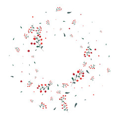 Red Leaves Background White Vector. Leaf Plant Set. Pink Herb Collection. Floral Card. Foliage Banner.