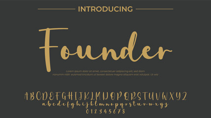 Obraz premium Founder Font Stylish brush painted an uppercase vector letters, alphabet, typeface
