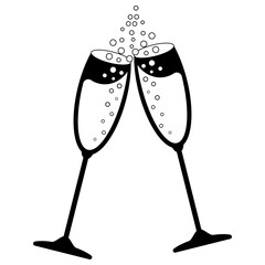 vector illustrations glasses of champagne