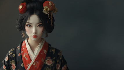 Fototapeta premium geisha as cyborg