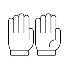 Obraz premium Gardening household gloves line icon editable stroke vector clipart