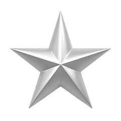 Obraz premium A 3D Silver, Five-Pointed Star Symbol