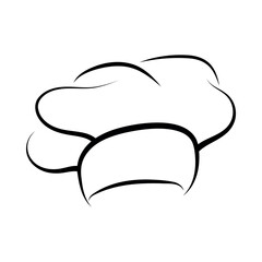 Chef hat lineart clipart moden logotype hand drawn vector illustration