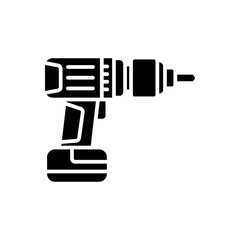 simple drilling machine icon, simple style glyph design inspiration for any interface and purpose