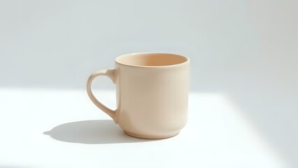 Fototapeta premium Ceramic Mug on White Background Showcasing Minimalist Lifestyle and Simplicity