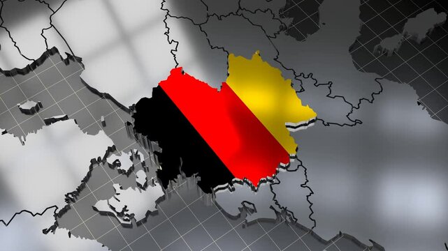 Germany - rotating country border and flag - 4k 3D animation (3840 x 2160 px)