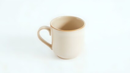 Obraz premium Ceramic Mug on White Background Showcasing Minimalist Lifestyle and Simplicity