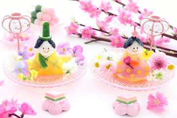 かわいいおひな祭り　おひな様おにぎり　お雛人形おにぎり