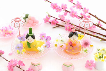 かわいいおひな祭り　おひな様おにぎり　お雛人形おにぎり