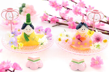 かわいいおひな祭り　おひな様おにぎり　お雛人形おにぎり