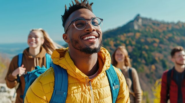 Diverse Young Adults Enjoying Nature Outdoors