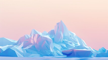 Abstract Mountain Range with Pastel Colors