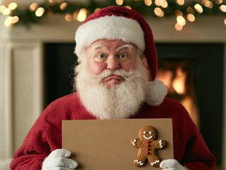 Capture a merry moment with a snarky santa by the fireplace this christmas
