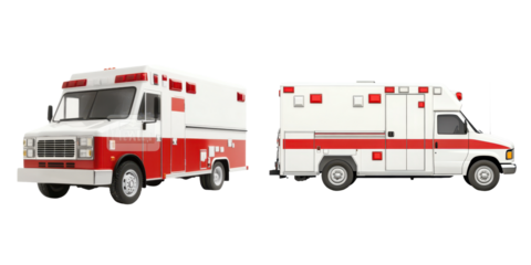 Red and White Emergency Ambulance Rushing to Provide Urgent Lifesaving Medical Care and Assistance to Critical Patients