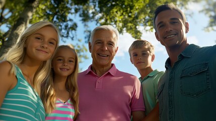 Obraz premium The Family Smiling Together Outdoors