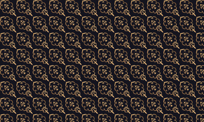 Islamic Black and gold ornament. Ornament for fabric, wallpaper, packaging, decorative printing.