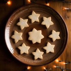 Cookies Arranged in a Circle on a Decorative Plate