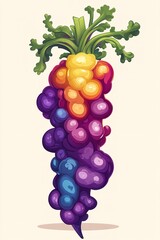 Grapes concept in gradient colors, fresh, natural