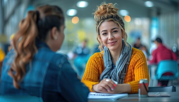 Senior woman, poll worker registering voter, sitting at table at polling station. 